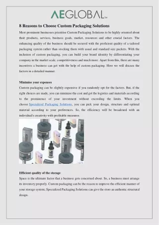 8 Reasons to Choose Custom Packaging Solutions