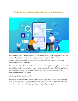 The Importance of Application Support and Maintenance