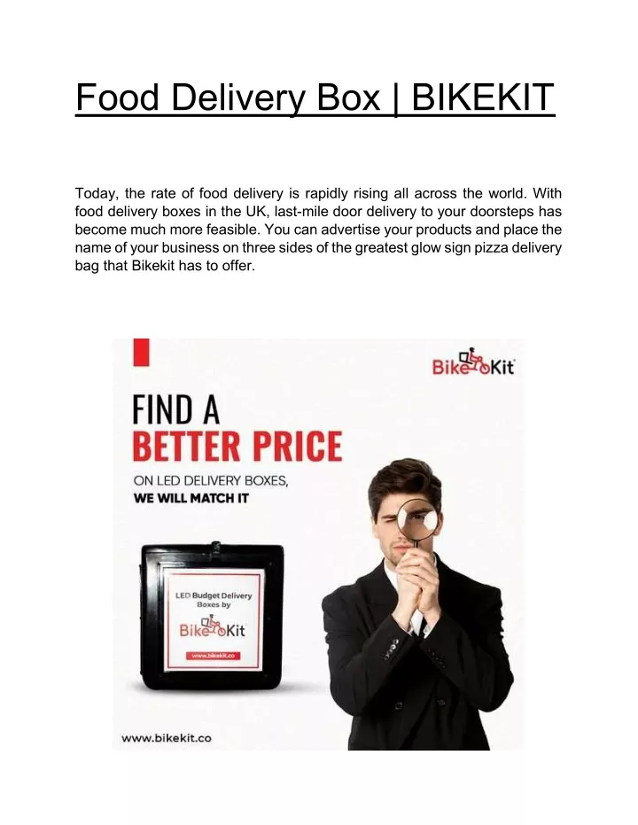 food delivery box bikekit