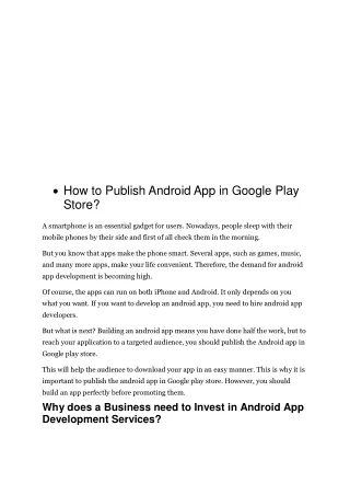How to Publish Android App in Google Play Store