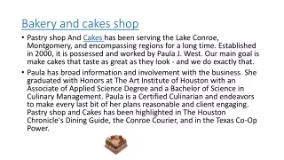 bakery and cakes shop