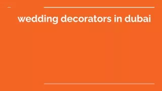 wedding decorators in dubai