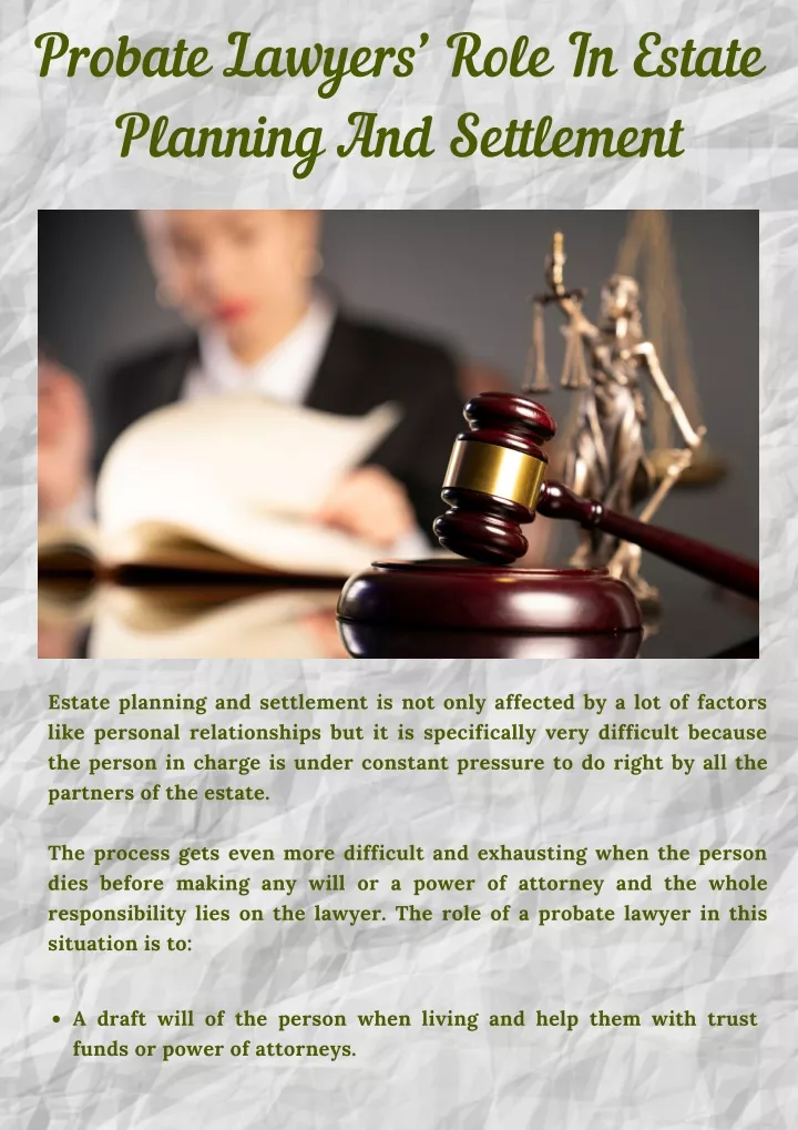 probate lawyers role in estate planning