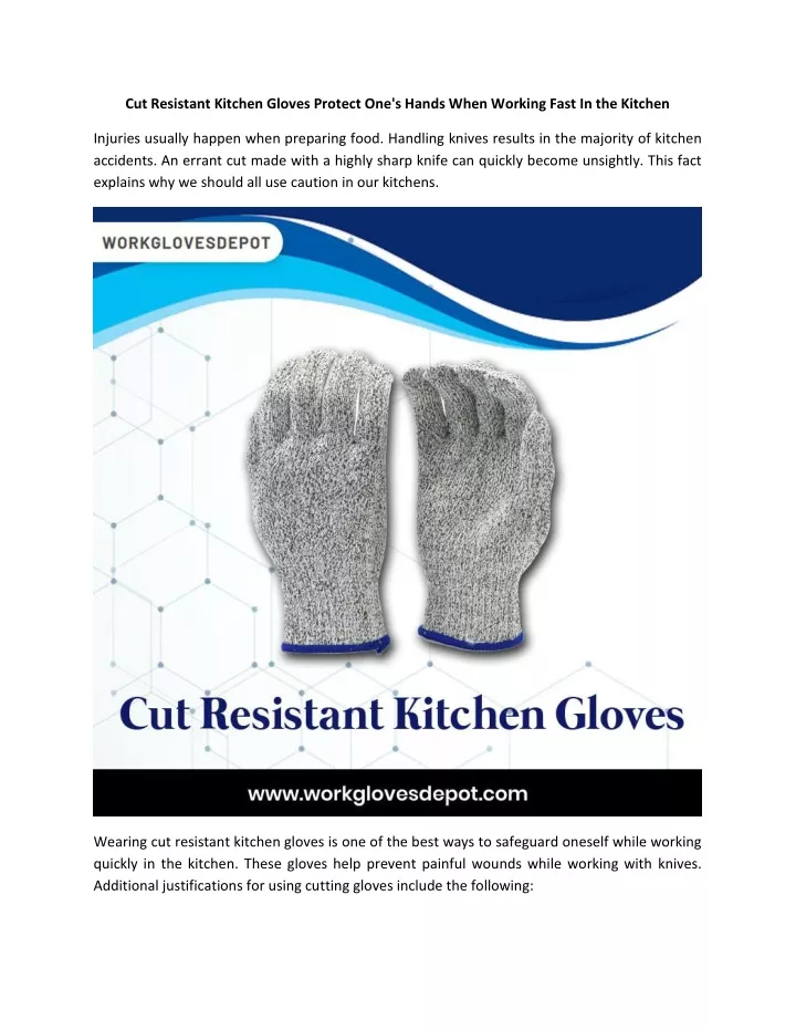 cut resistant kitchen gloves protect one s hands