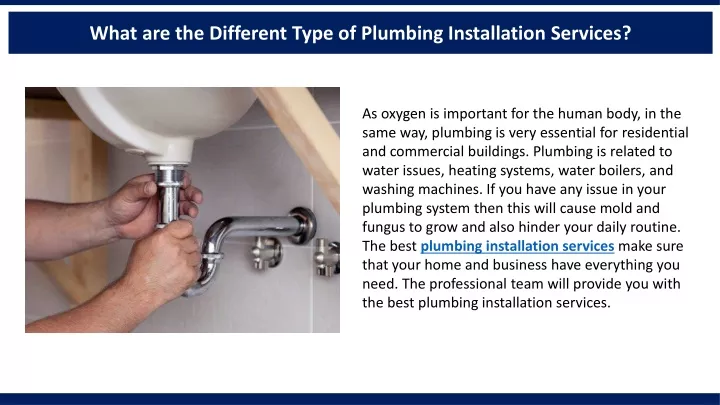 what are the different type of plumbing