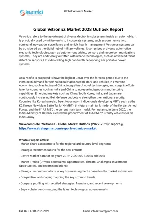 2022 Vetronics Industry Global Analysis Report