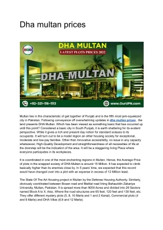 dha multan prices