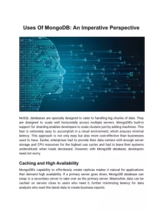 Uses Of MongoDB_ An Imperative Perspective