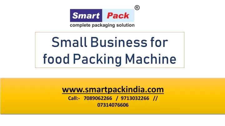 small business for food packing machine