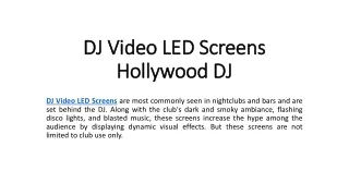DJ Video LED Screens - Hollywood DJ