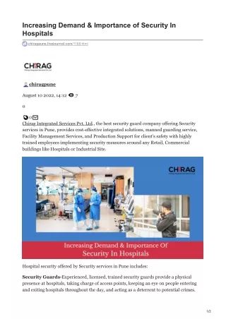 chiragpune.livejournal.com-Increasing Demand amp Importance of Security In Hospitals