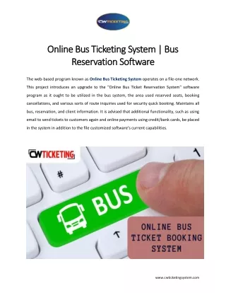 online bus ticketing system bus online