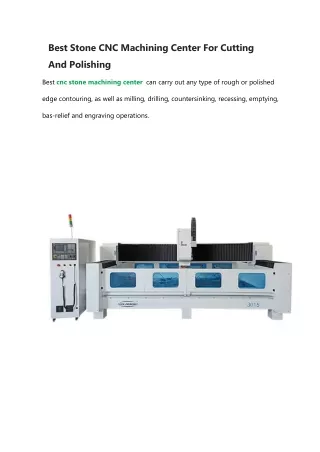 best stone cnc machining center for cutting