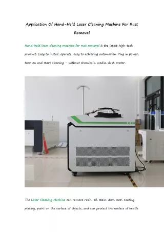 6 Application Of Hand-Held Laser Cleaning Machine For Rust Removal