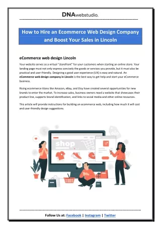 How to Hire an Ecommerce Web Design Company and Boost Your Sales in Lincoln