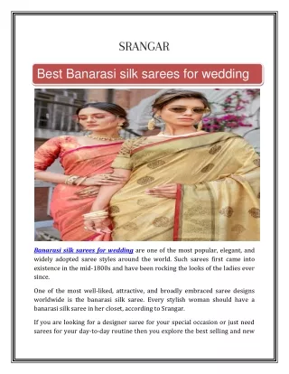 Best banarasi silk sarees for wedding