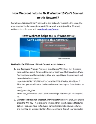 how webroot helps to fix if window