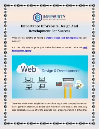 Importance Of Website Design And Development For Success