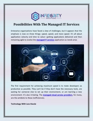 Possibilities With The Managed IT Services