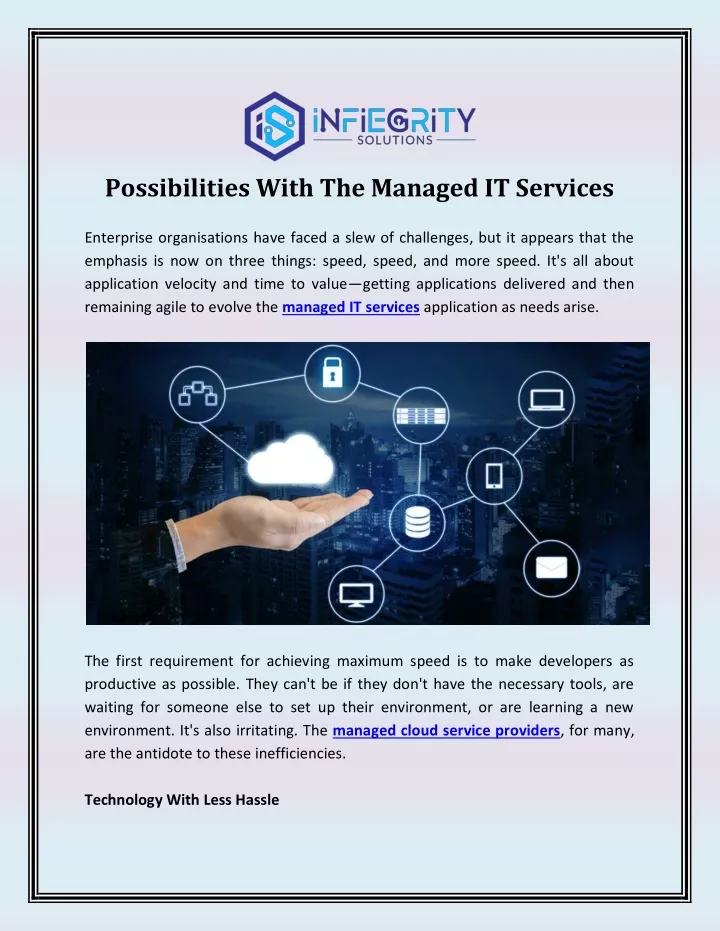 possibilities with the managed it services