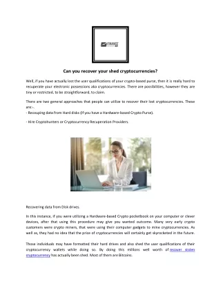 Lost Money Recovery Services - Finance Recovery