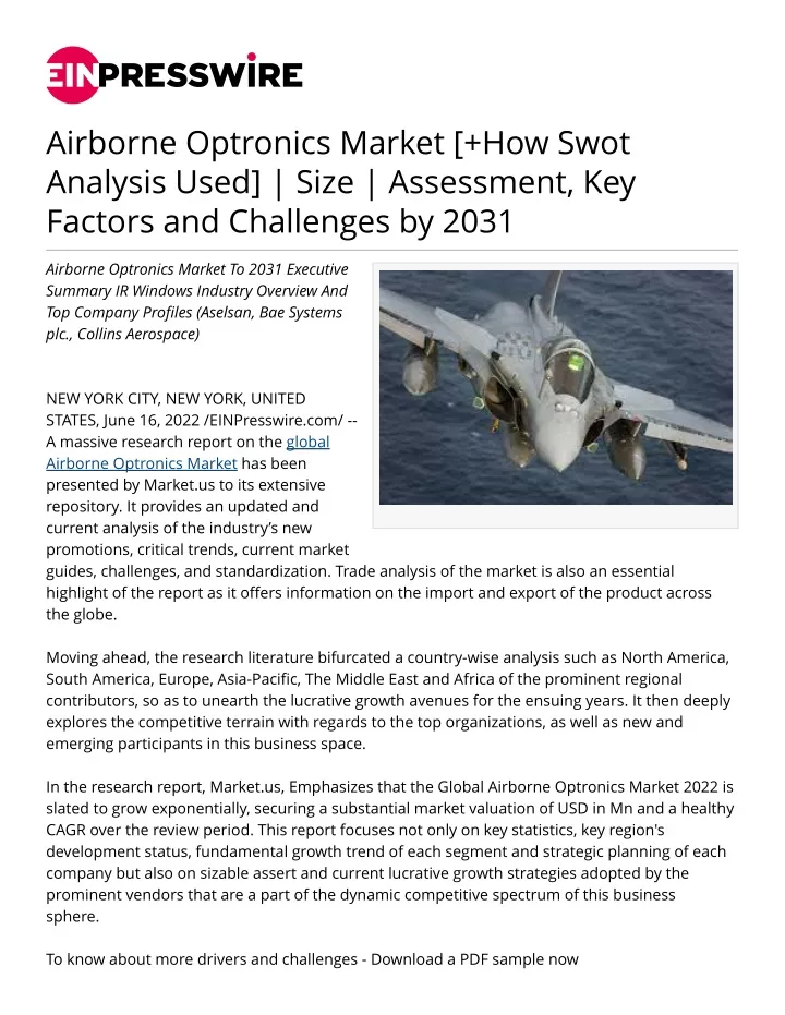 airborne optronics market how swot analysis used