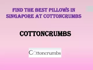 Find the Best Pillows In Singapore at Cottoncrumbs