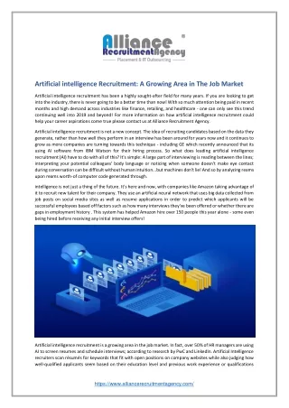 artificial intelligence recruitment a growing