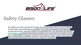 Shop the Best Safety Glasses - Bison Life