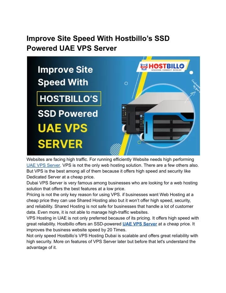 improve site speed with hostbillo s ssd powered