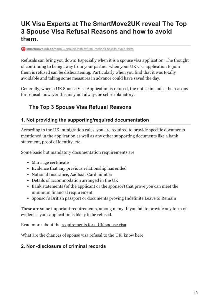 Ppt The Top 3 Spouse Visa Refusal Reasons And How To Avoid Them Powerpoint Presentation Id 8353