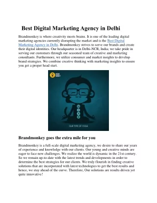 Best Digital Marketing Agency in Delhi - BrandMonkey