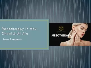 Mesotherapy in Abu Dhabi & Al Ain