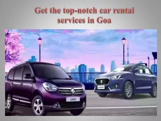 Get the top-notch car rental services in Goa