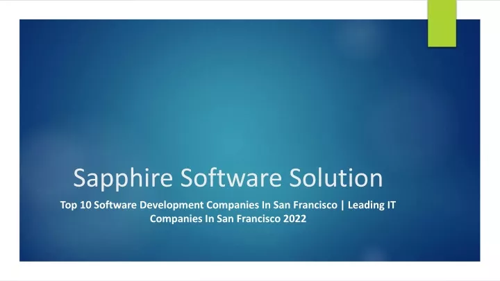 sapphire software solution