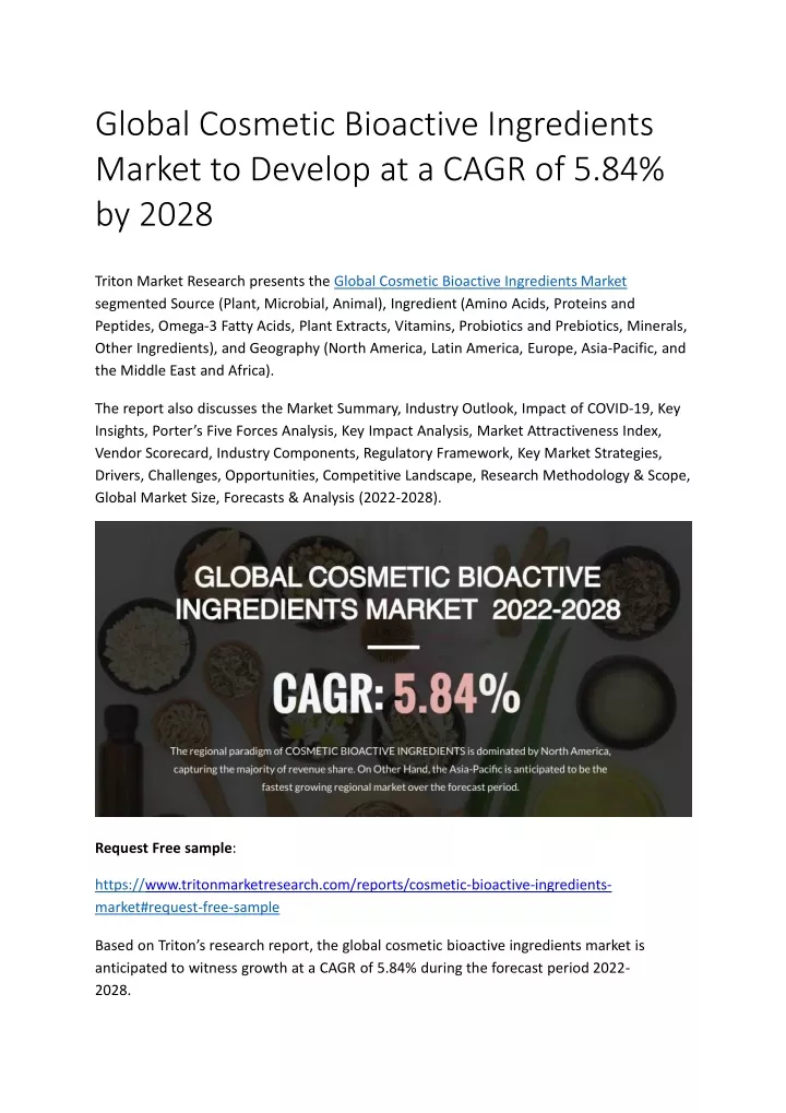 global cosmetic bioactive ingredients market