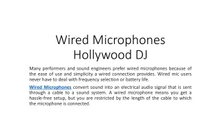 Wired Microphones - Hollywood DJ