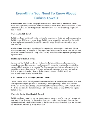 Everything You Need To Know About Turkish Towels