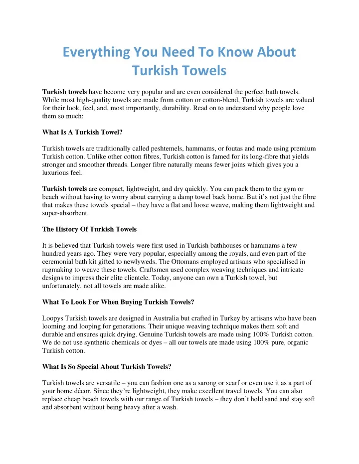 everything you need to know about turkish towels