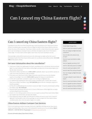 China Eastern Cancellation Policy