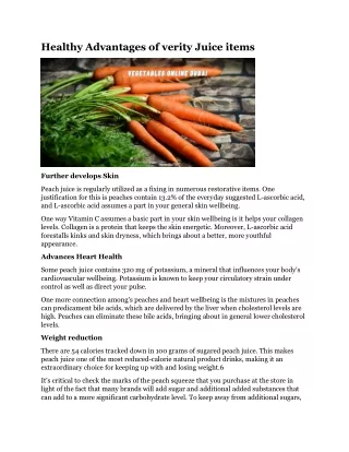 healthy advantages of verity juice items