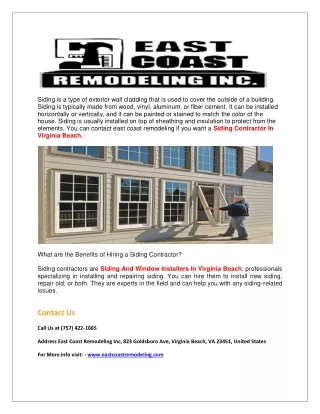 Best Affordable Siding Contractor In Virginia Beach I 757.422.1665