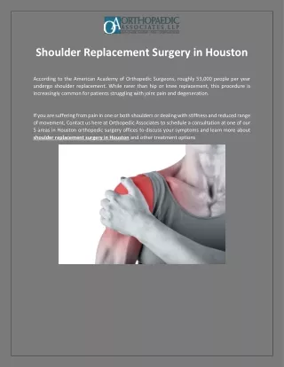 Shoulder Replacement Surgery in Houston