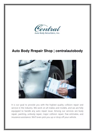 auto body repair shop | centralautobody