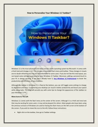 how to personalize your windows 11 taskbar