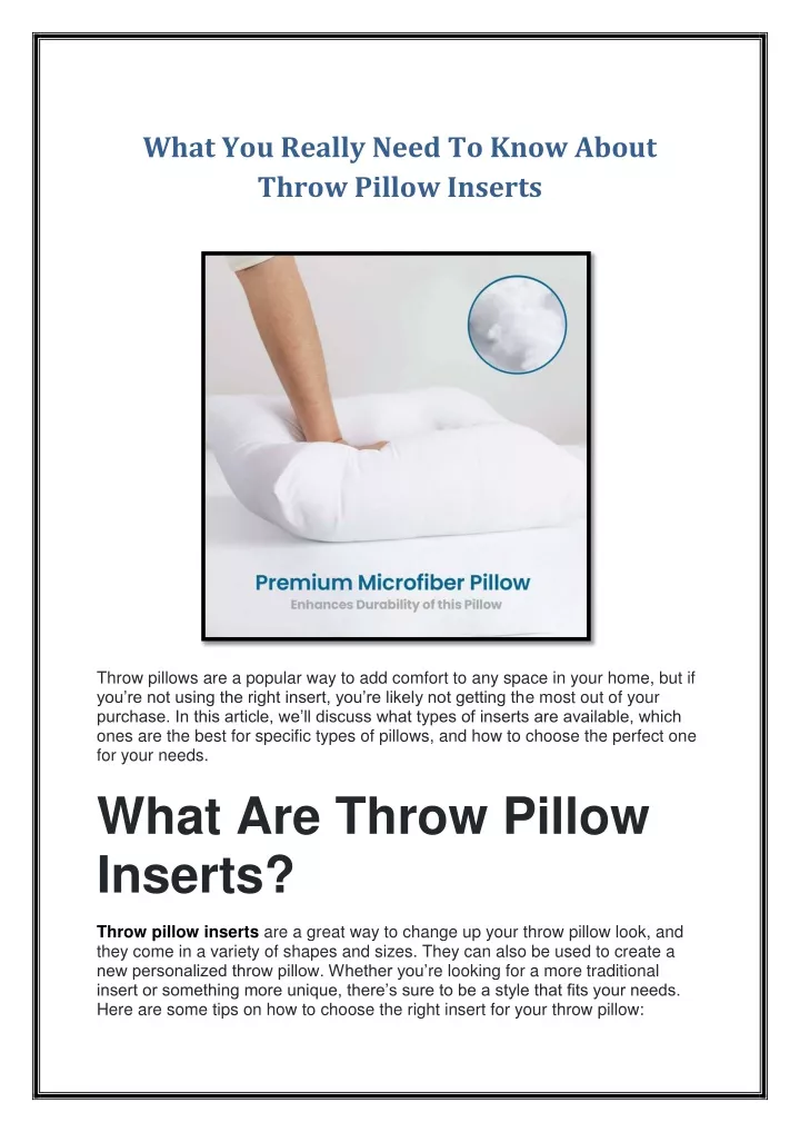 what you really need to know about throw pillow