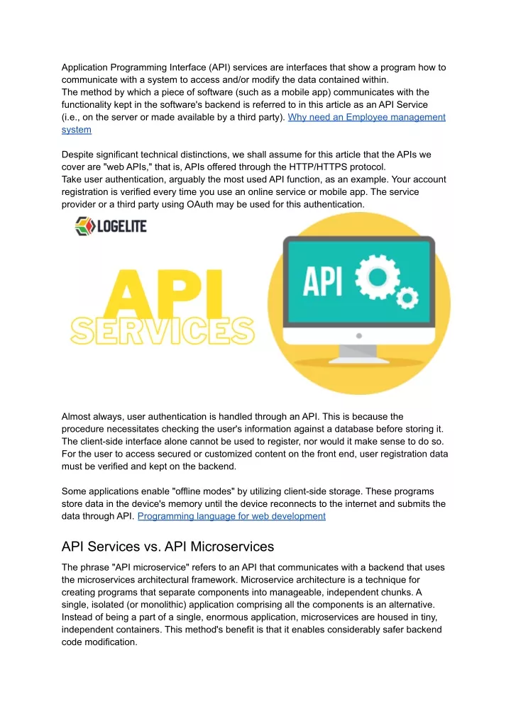 application programming interface api services