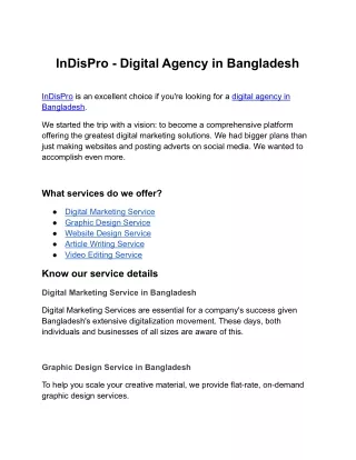 InDisPro - Digital Agency in Bangladesh