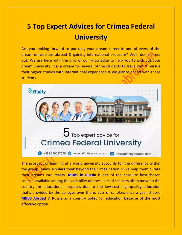 5 top expert advices for crimea federal university