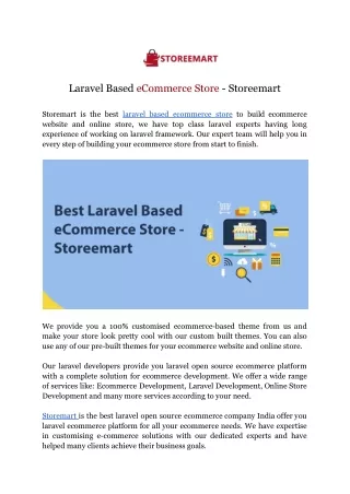 Laravel Based eCommerce Store - Storeemart